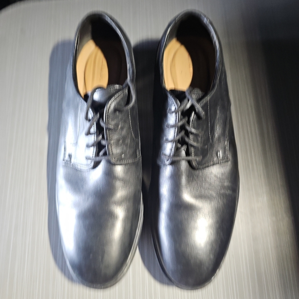 Clarks Men's 9‎ Derby Oxfords Black Leather Lace Up  Medium (D, M) Good PreOwned - Picture 2 of 12
